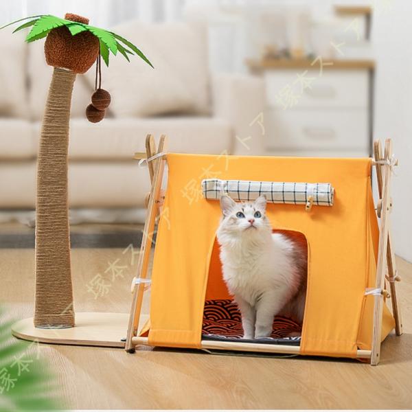 ペット用ベッド ドーム型 夏 洗える 柔らか ふわふわ 犬 猫 テント ベッド 通気性 ペットテント...