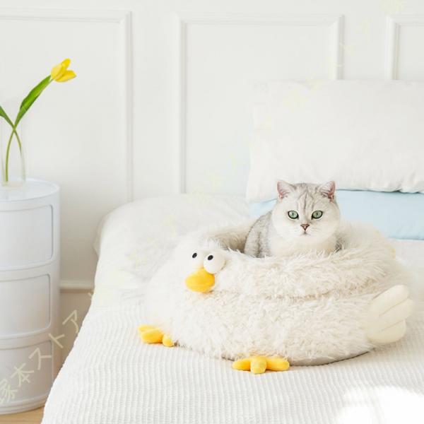 ペットベッド 猫 ベッド 犬 ベッド丸型 水洗い かわいい 冬 猫 小型犬 中型犬 ふわふわ 柔らか...