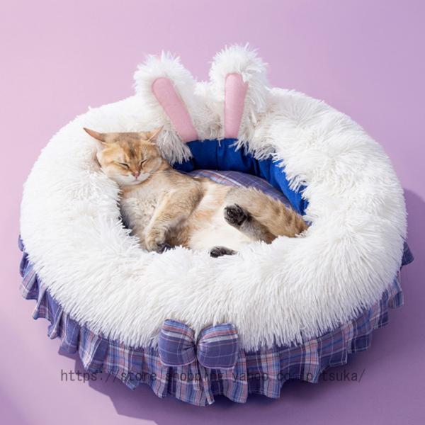 ペットベッド エアコン部屋用 ふわふわ 猫 犬 ベッド クッション モチモチ 綿 ふわふわ 暖かい ...