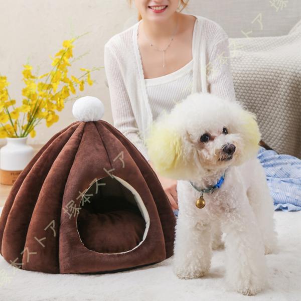 キャットハウス 冬用 ドーム型 猫 犬 ベッド ペット寝袋 猫ハウス ペットベッド ペットハウス ベ...