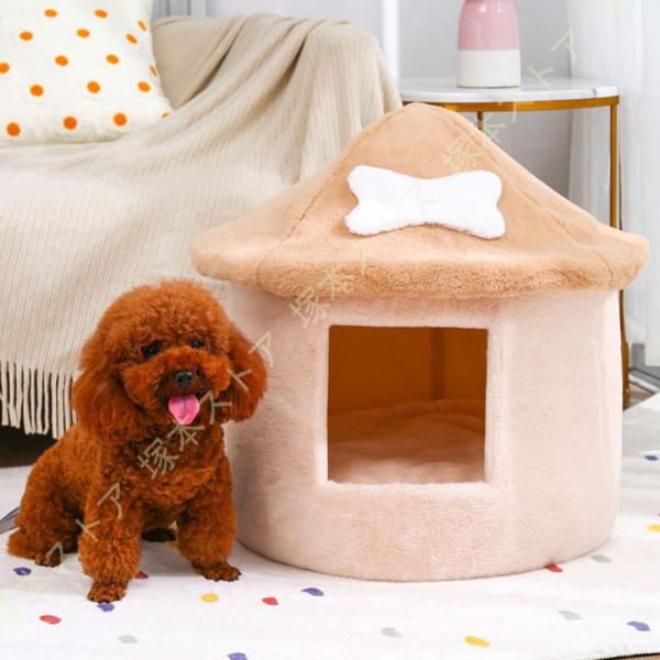 ペットハウス 猫ベッド 猫用ハウス ペットベッド 猫用 犬用 小型犬 ペットハウス ドーム型 冬 ド...