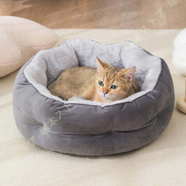 ペットベッド ペットクッション ペットマット ペットソファ ラウンド 猫 犬 ベッド ぐっすり眠る ...