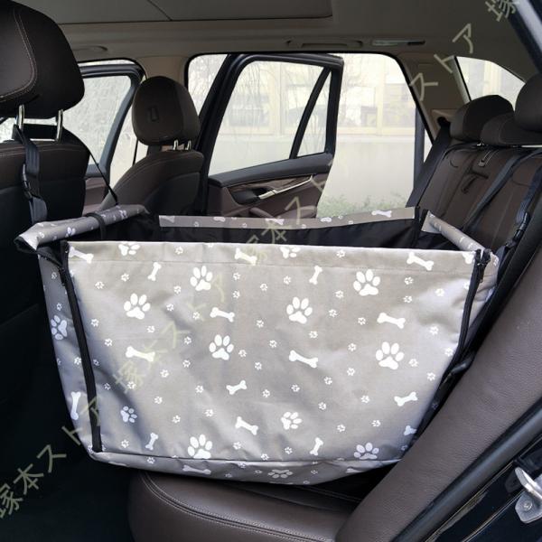 ペット用ドライブボックス 車用ペットシート 座席シート 折り畳み式カバー 飛び出し防止 防水 通気 ...