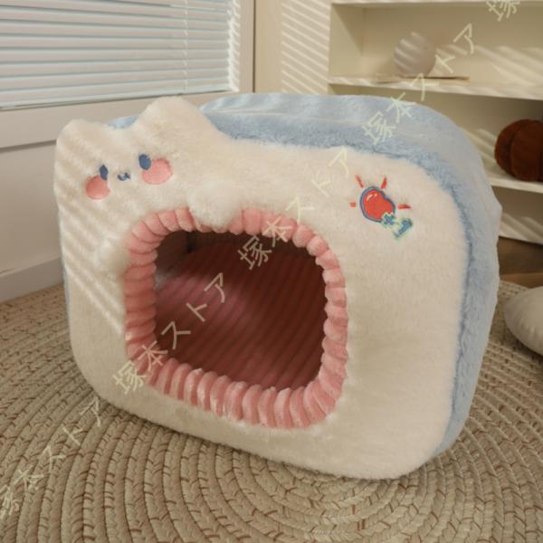 ペットベッド ドーム型 ペットハウス 秋冬用 猫ベッド 犬ベッド ペット寝袋 クッション ペットマッ...
