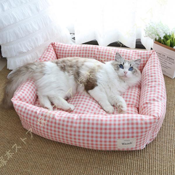 ペット用 スクエアタイプ ペットベッド 犬ベッド 猫ベッド 可愛い ネコベッド おしゃれ あったか ...