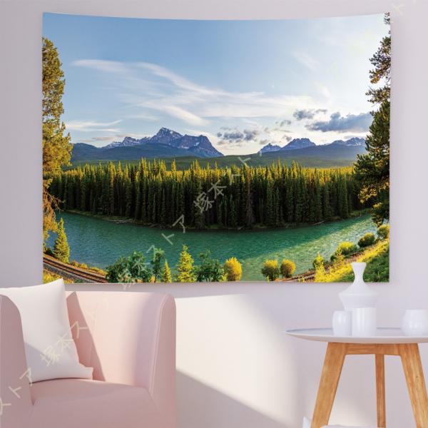 自然風景 タペストリー 森 木 オシャレ 壁掛け 装飾布 インテリア ウォールアート 布ポスター お...