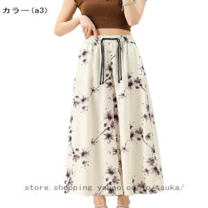 ワイドパンツ レディース 春夏 ガウチョパンツ...の詳細画像3