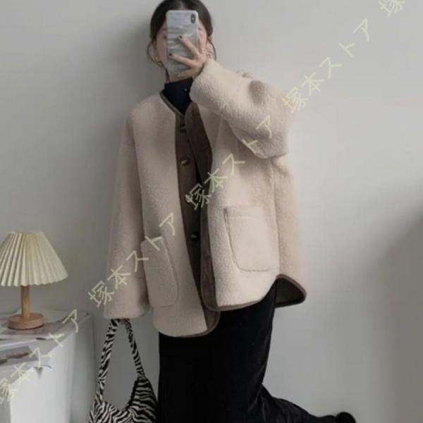 コート レディース ボア ジャケット ゆったり ブルゾン 大きいポケット 可愛い 暖か おしゃれ 体...