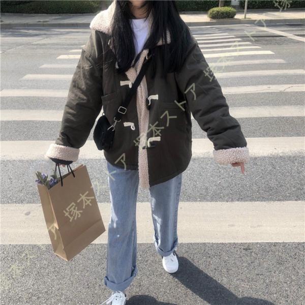 ボア ブルゾン レディース ジャケット ボアジャケット ノーカラーコート ショート丈 ふわふわ もこ...