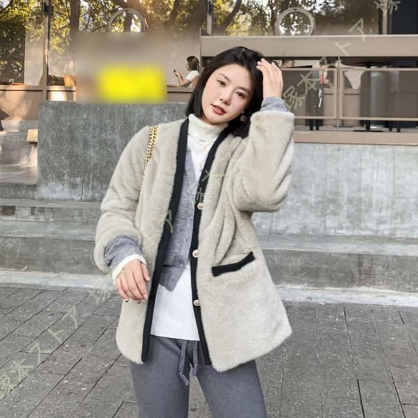 ボアコート レディース ショート ボア ジャケット ブルゾン ノーカラー ショートボアコート ゆった...