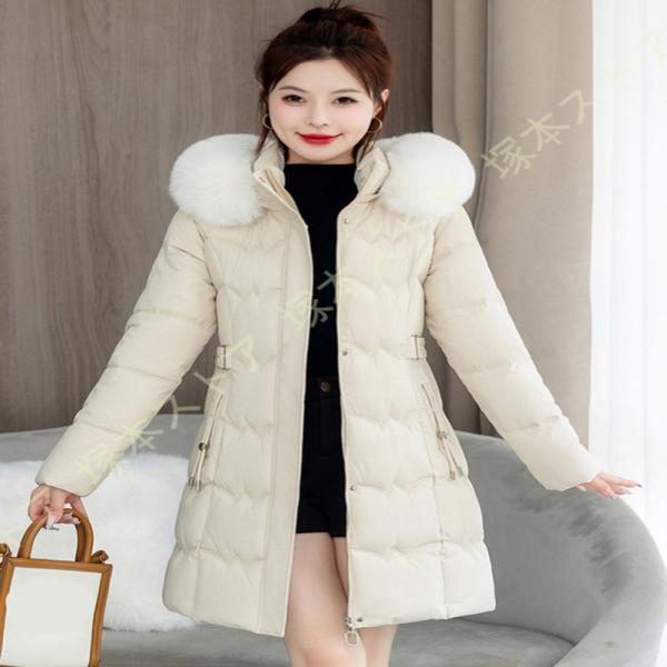 ダウンジャケット レディース 中綿 フード付き ロングダウン ジャケット フード付きコート 秋 冬 ...