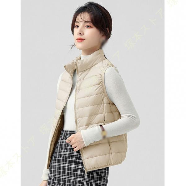 ベスト レディース 秋冬 ダウン 秋 冬 軽量 ライトダウン 軽い 黄 黒 レッド おしゃれ アウタ...