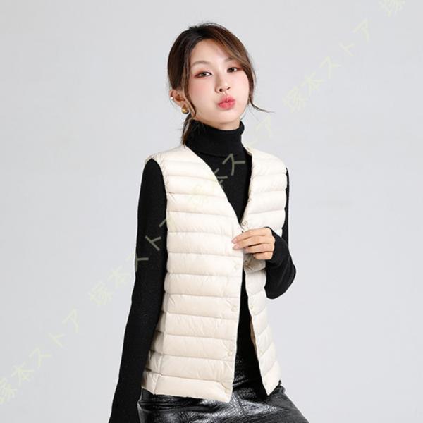 ダウンベスト 秋冬春 インナーダウン レディースファッション トップス アウター ベスト ダウン ラ...
