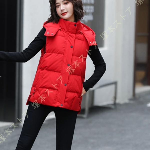 暖かい 軽量 ダウンベスト レディースファッション アウター ベスト ダウン ダウンベスト インナー...