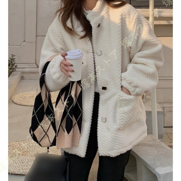 フェイクファーコート ボアコート レディース ボアブルゾン 厚手 ショート丈 アウター ボアパーカー...