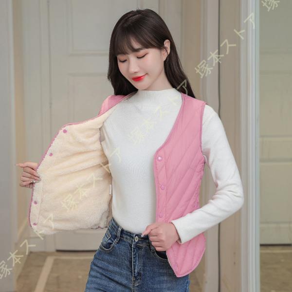 キルティング ベスト レディース ダウン キルトジャケット 裏ボア 袖無し チョッキ 中綿ベスト ダ...