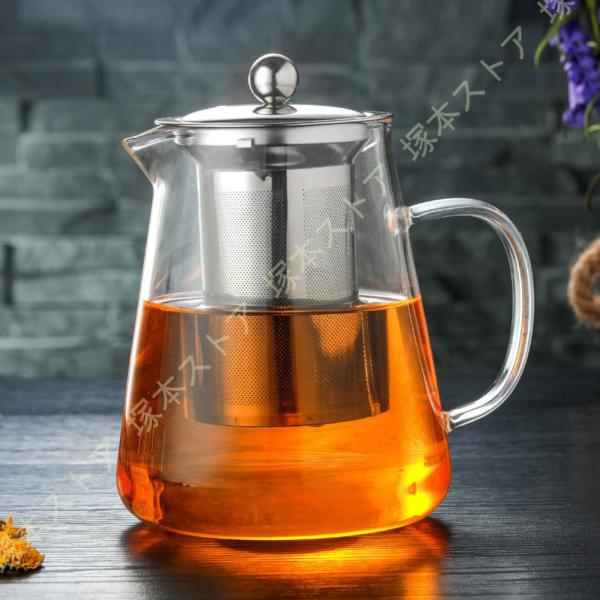 急須 ガラス 耐熱 ティーポット 割れない 取っ手付き 透明 洗いやすい そのまま冷蔵庫 紅茶 冷水...
