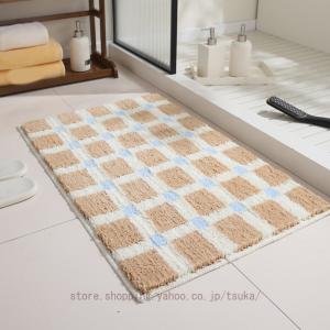 お風呂用マット 厚手 滑り止め加工 抗菌 洗濯機洗い 北欧風 吸水速乾 脱衣所 浴室 キッチン トイレ 清潔 防カビ 厚い インテリア 洗面所マット 風呂場