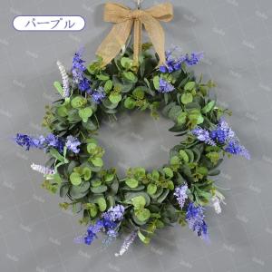 玄関用リース 造花 インテリア ラベンダー ド...の詳細画像1
