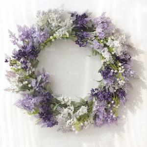 造花 インテリア ラベンダー ドア飾り 壁掛け 玄関飾り 部屋飾り 母の日 花 リース ハンドメイドリース 結婚式 店舗 玄関 壁掛け クリスマス 春 おしゃれ 北欧