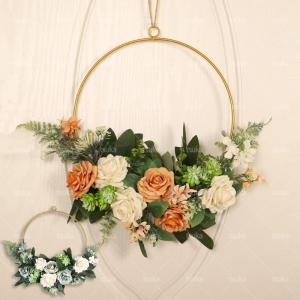リース ドアリース 造花 結婚式 花輪 撮影道具 引っ越し 新築祝い プレゼント 母の日ギフト 北欧風 壁掛け 玄関飾り おしゃれ 玄関リース ウェルカムリース