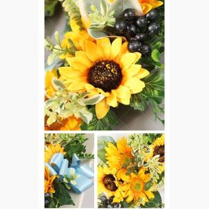 リース ドアリース 造花 結婚式 ひまわり花輪...の詳細画像4