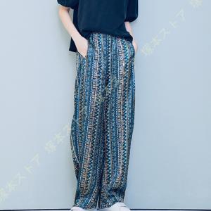 ワイドパンツ ガウチョパンツ レディース ボヘ...の詳細画像2