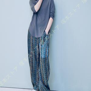 ワイドパンツ ガウチョパンツ レディース ボヘ...の詳細画像4