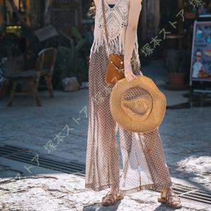 ワイドパンツ ガウチョパンツ レディース ボヘミア風 花柄 ふんわり 涼しい スカーチョ パンツ ボトムス ズボン きれいめ 大きいサイズ 体型カバー シアー