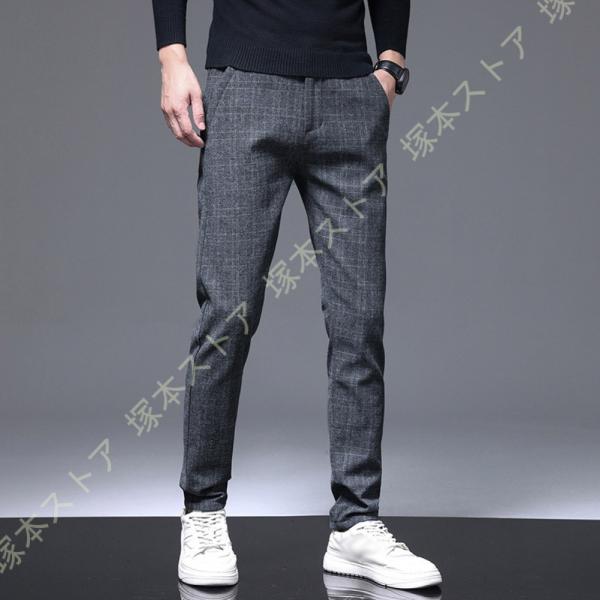メンズ 冬 チノパン ストレートパンツ 厚手 スリム ストレッチ ロングパンツ ビジネス フォーマル...