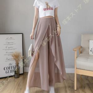 ワイドパンツ レディース スカーチョ ゆったり ガウチョパンツ リネン 夏 ふんわり 美脚 涼しい 麻 ウエストゴム 裏地あり ロングパンツ カジュアル お出かけ