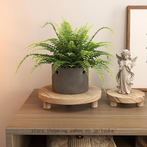 木製プラントスツール 木製屋内植物ホルダー 多肉植物 植木鉢レイザー 装飾コーナープランタースタンド...