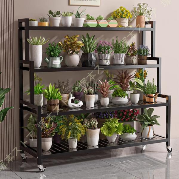 プランターラック ガーデンラック キャスター付き フラワースタンド 園芸ラック 花置き棚 植木鉢ラッ...