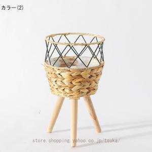 プランタースタンド フラワースタンド 籐植物ス...の詳細画像2