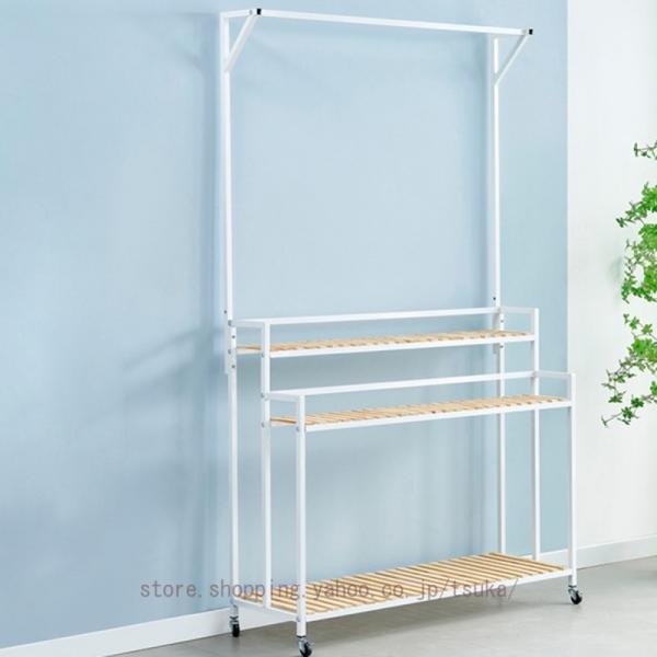 プランターラック 観葉植物スタンド 3段式 吊り鉢対応 多層フラワーラック 園芸棚 木目調 ナチュラ...