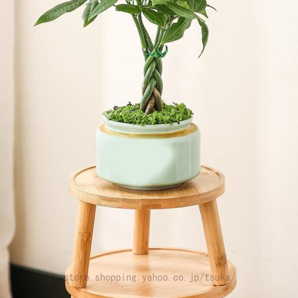 フラワースタンド 竹製 ミニ 鉢植えラック 屋外 室内 多肉植物 観葉植物 鉢スタンド 植木鉢台 ラ...