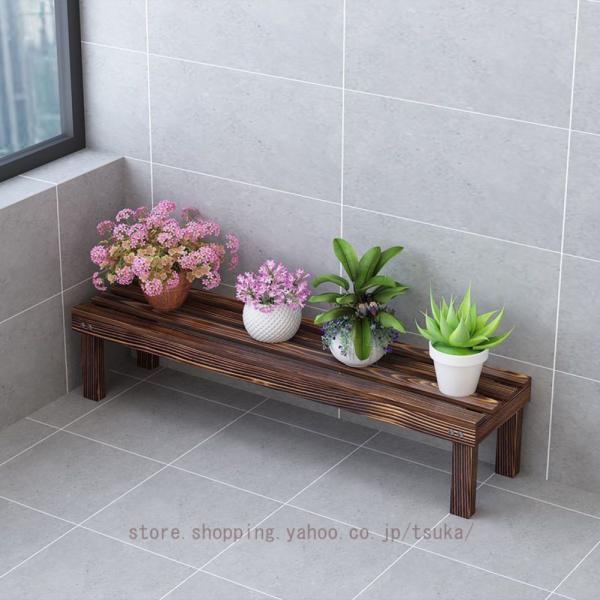 ガーデンラック 木製 フラワースタンド 屋外 園芸ラック ベンチ型 花棚 プランター台 花台 棚板セ...