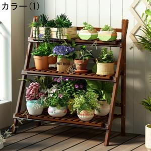 フラワースタンド 屋外 ガーデンラック 竹製プ...の詳細画像1