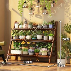 フラワースタンド 屋外 ガーデンラック 竹製プ...の詳細画像5