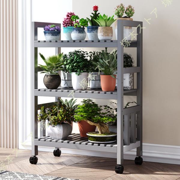 フラワースタンド 竹製 3段 観葉植物 ガーデニング 棚 プランタースタンド 花台 室内&amp;屋外 プラ...