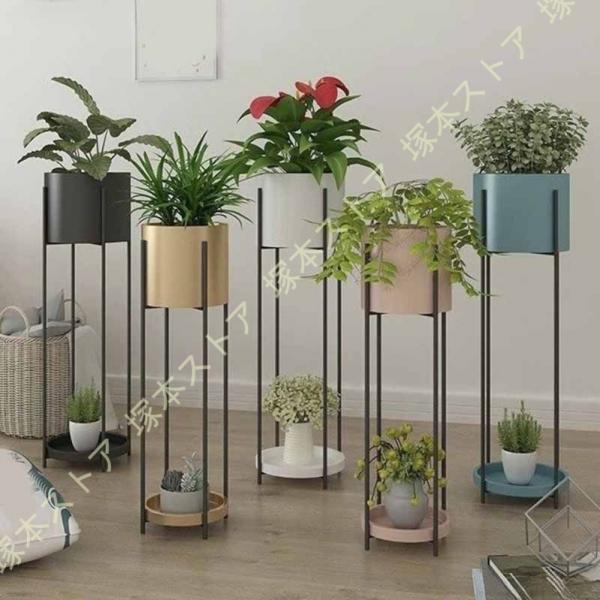 フラワースタンド 2段 室内 おしゃれ アイアン 花台 屋外 鉢置き台 鉢スタンド フラワーラック ...