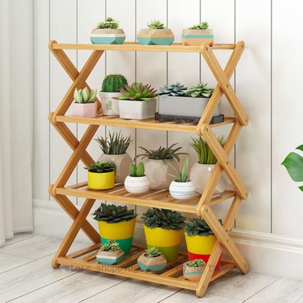 植物スタンド 竹 植物棚 折りたたみ 花 ディスプレイ スタンド 屋内 テラス ガーデン おしゃれ ...
