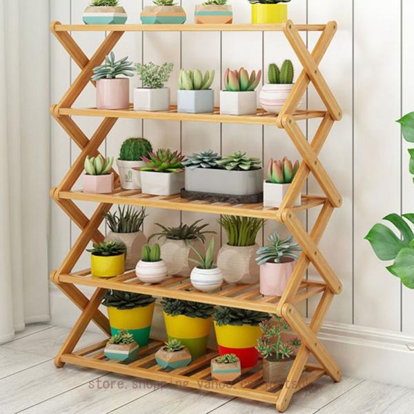 フラワースタンド 五層 ガーデン ベランダ 鉢植えスタンド 折りたたみ式植物スタンド 植木鉢ホルダー...