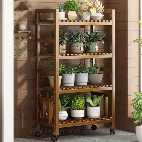 プランターラック フラワースタンド 4段 キャスター付き 大容量 移動ラクラク 室内 屋外 おしゃれ...