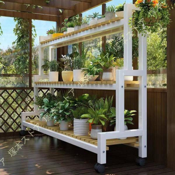観葉植物ラックフラワースタンド 植木鉢スタンド 盆栽スタンド キャスター付き 花置きスタンド 多機能...