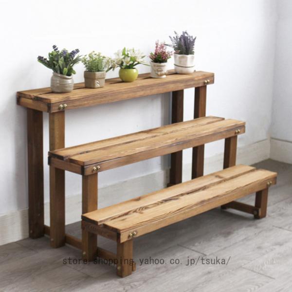 ガーデンラック 木製 フラワースタンド プランタースタンド 園芸ラック 3段 多肉植物スタンド 観葉...