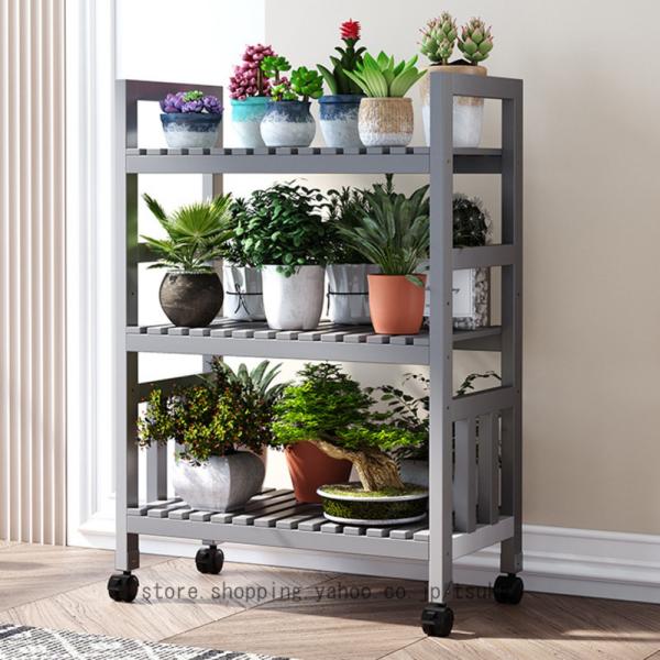 フラワースタンド ガーデンラック 園芸 植木鉢置き 竹製 フラワーラック 室内 置物ラック 園芸ラッ...