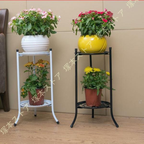 フラワースタンド 室内 花台 2段 ガーデンラック 北欧 植木鉢 鉢置き 屋外室内用 盆栽棚 植物棚...