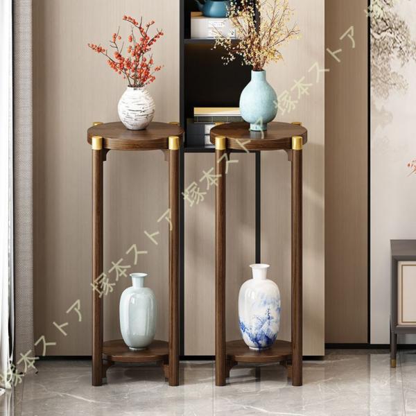 プランタースタンド 竹製鉢スタンド 植木鉢スタンド 植木鉢棚 花置き棚 円形 軽量 ベッド ソファ ...