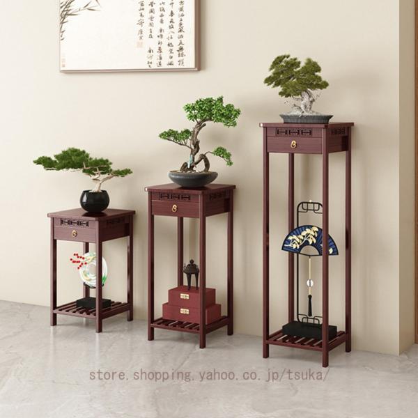花台 フラワースタンド 植木鉢台 天然竹 室内 2層 フラワーポットスタンド 屋外 植物棚 インテリ...